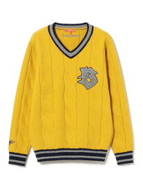【SALE／50%OFF】ORANGE LABEL / リブライン Vネック ニット BEAMS GOLF ORANGE LABEL ビームス アウトレット トップス ニット イエロー ホワイト ブラウン【RBA_E】【送料無料】[Rakuten Fashion]