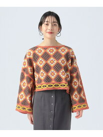 【SALE／50%OFF】ロムバス クロシェ風 ニット(手洗い可能) BEAMS HEART WOMEN ビームス アウトレット トップス ニット ブラウン グリーン【RBA_E】[Rakuten Fashion]