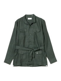 【SALE／40%OFF】Massimo d'Augusto / 別注 DAKAR リネン サファリジャケット Brilla per il gusto ビームス アウトレット ジャケット・アウター ブルゾン・ジャンパー グリーン【RBA_E】【送料無料】[Rakuten Fashion]