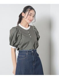 【SALE／40%OFF】パフスリーブ ギャザーブラウス BEAMS HEART WOMEN ビームス アウトレット トップス シャツ・ブラウス グリーン ホワイト グレー【RBA_E】[Rakuten Fashion]
