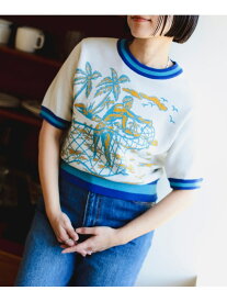 【SALE／40%OFF】ambiance / ジャカード ショートスリーブ ニット B:MING by BEAMS ビームス アウトレット トップス ニット ブルー オレンジ【RBA_E】【送料無料】[Rakuten Fashion]