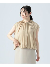 【SALE／50%OFF】ギャザー フレンチスリーブ ブラウス BEAMS HEART WOMEN ビームス アウトレット トップス シャツ・ブラウス イエロー ネイビー ホワイト【RBA_E】[Rakuten Fashion]