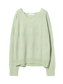 【SALE／40%OFF】アルパカ混 片畔 Vネック ニット プルオーバー B:MING by BEAMS ビームス アウトレット トップス ニット ホワイト グリーン【RBA_E】【送料無料】[Rakuten Fashion]