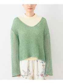 【SALE／40%OFF】Uネック ビッグ プルオーバー BEAMS BOY ビームス アウトレット トップス ニット グリーン【RBA_E】【送料無料】[Rakuten Fashion]