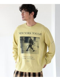 【SALE／50%OFF】Manhattan Portage / フォトプリント カットソー B:MING by BEAMS ビームス アウトレット トップス カットソー・Tシャツ ブラック ホワイト【RBA_E】[Rakuten Fashion]