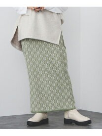 【SALE／50%OFF】BEAMS HEART / ニットジャカード ロングタイトスカート BEAMS HEART WOMEN ビームス アウトレット スカート ロング・マキシスカート ブラック グリーン ベージュ【RBA_E】[Rakuten Fashion]