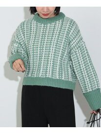 【SALE／40%OFF】ターンバックスリーブ ニット(ウォッシャブル) BEAMS HEART WOMEN ビームス アウトレット トップス ニット グリーン グレー【RBA_E】[Rakuten Fashion]