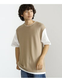 【SALE／70%OFF】BEAMS HEART / ベスト フェイクレイヤード Tシャツ BEAMS HEART MEN ビームス アウトレット トップス カットソー・Tシャツ カーキ ホワイト ベージュ ネイビー【RBA_E】[Rakuten Fashion]