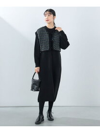 【SALE／50%OFF】ハート柄ベスト セット ニットワンピース(セットアイテム・ウォッシャブル)) BEAMS HEART WOMEN ビームス アウトレット ワンピース・ドレス ワンピース ブラック ホワイト【RBA_E】【送料無料】[Rakuten Fashion]
