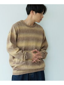 【SALE／40%OFF】フェード ボーダー クルーネックニット BEAMS ビームス アウトレット トップス ニット パープル カーキグリーン【RBA_E】【送料無料】[Rakuten Fashion]