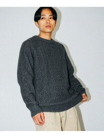 【SALE／30%OFF】5ゲージ ラムズウール ケーブル ニット BEAMS ビームス アウトレット トップス ニット ベージュ ホワイト グレー【RBA_E】【送料無料】[Rakuten Fashion]
