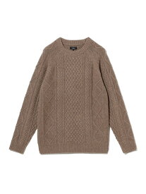 【SALE／30%OFF】5ゲージ ラムズウール ケーブル ニット BEAMS ビームス アウトレット トップス ニット ベージュ ホワイト グレー【RBA_E】【送料無料】[Rakuten Fashion]