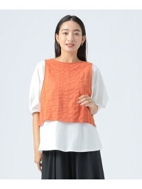 【SALE／50%OFF】カラミ 異素材 プルオーバー BEAMS HEART WOMEN ビームス アウトレット トップス カットソー・Tシャツ オレンジ ホワイト ブラック【RBA_E】[Rakuten Fashion]