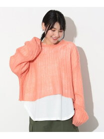 【SALE／40%OFF】オーバーニット * ロングスリーブTシャツ セット(セットアイテム) BEAMS HEART WOMEN ビームス アウトレット トップス ニット オレンジ グリーン【RBA_E】【送料無料】[Rakuten Fashion]