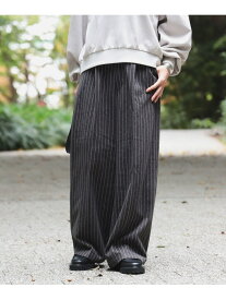 【SALE／40%OFF】ウールライク ピンストライプ ワイドパンツ(S~M) BEAMS HEART WOMEN ビームス アウトレット パンツ その他のパンツ ブラウン【RBA_E】【送料無料】[Rakuten Fashion]