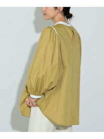 【SALE／50%OFF】ノーカラー 袖ギャザー ブラウス BEAMS HEART WOMEN ビームス アウトレット トップス シャツ・ブラウス グレー イエロー ホワイト【RBA_E】[Rakuten Fashion]