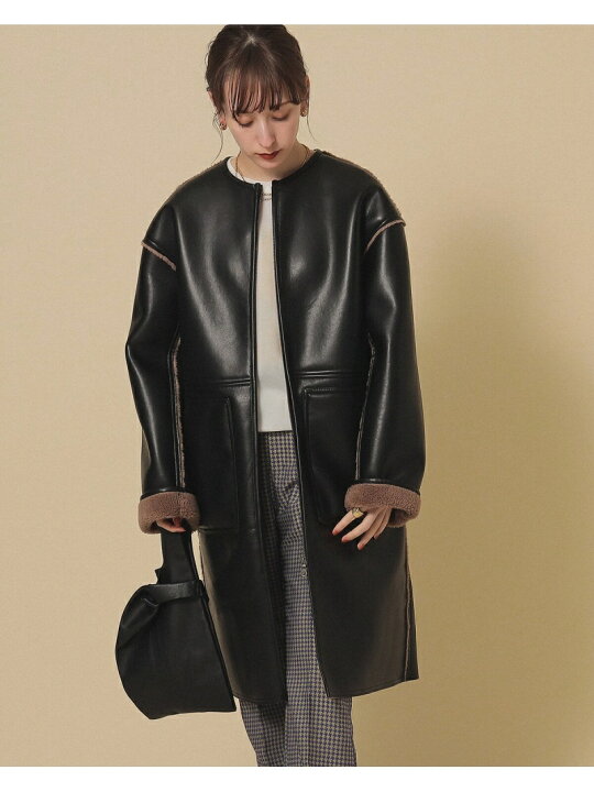 楽天市場】【SALE／40%OFF】Ray BEAMS / フェイク ムートン ノーカラー 