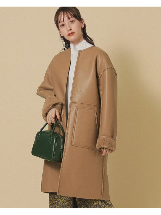 楽天市場】【SALE／40%OFF】Ray BEAMS / フェイク ムートン ノーカラー 