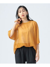 【SALE／50%OFF】麻混 シアー ニットTシャツ BEAMS HEART WOMEN ビームス アウトレット トップス ニット ブラック ブラウン【RBA_E】[Rakuten Fashion]