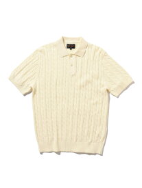 【SALE／50%OFF】Knit Polo Cable BEAMS PLUS ビームス アウトレット トップス ポロシャツ オレンジ ブラウン グリーン カーキグリーン ネイビー ホワイト ブルー【RBA_E】【送料無料】[Rakuten Fashion]