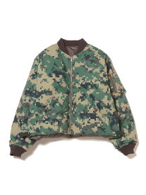 【SALE／50%OFF】リバーシブル ダウン フライトジャケット BEAMS ビームス アウトレット ジャケット・アウター ダウンジャケット・ダウンベスト グリーン ブラック【RBA_E】【送料無料】[Rakuten Fashion]