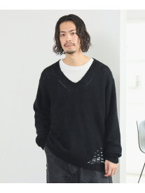 【SALE／50%OFF】ambiance / Damage V-neck Knit B:MING by BEAMS ビームス アウトレット トップス ニット グリーン ブラック ブラウン【RBA_E】【送料無料】[Rakuten Fashion]