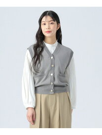 【SALE／50%OFF】金ボタン Vネックベスト BEAMS HEART WOMEN ビームス アウトレット トップス ベスト・ジレ ネイビー ホワイト【RBA_E】[Rakuten Fashion]