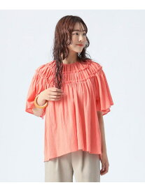 【SALE／50%OFF】フリル ギャザー ブラウス BEAMS HEART WOMEN ビームス アウトレット トップス シャツ・ブラウス オレンジ ブラック ブルー【RBA_E】[Rakuten Fashion]