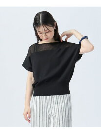 【SALE／50%OFF】シアーショルダー プルオーバー BEAMS HEART WOMEN ビームス アウトレット トップス ニット ブラック グリーン ホワイト【RBA_E】[Rakuten Fashion]
