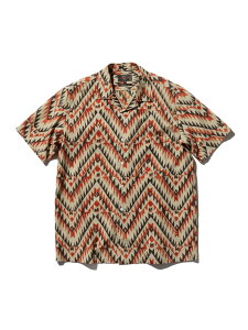 �ySALE�^50%OFF�zOpen Collar Block Print Zig-Zag BEAMS PLUS �r�[���X �A�E�g���b�g �g�b�v�X �V���c�E�u���E�X �x�[�W���yRBA_E�z�y���������z[Rakuten Fashion]
