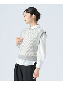 【SALE／50%OFF】ストライプ ノースリーブ プルオーバー BEAMS HEART WOMEN ビームス アウトレット トップス ニット ネイビー【RBA_E】[Rakuten Fashion]