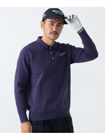 【SALE／50%OFF】PURPLE LABEL / シャドーアーガイル ニットポロシャツ BEAMS GOLF PURPLE LABEL ビームス アウトレット トップス ポロシャツ パープル ホワイト ネイビー【RBA_E】【送料無料】[Rakuten Fashion]