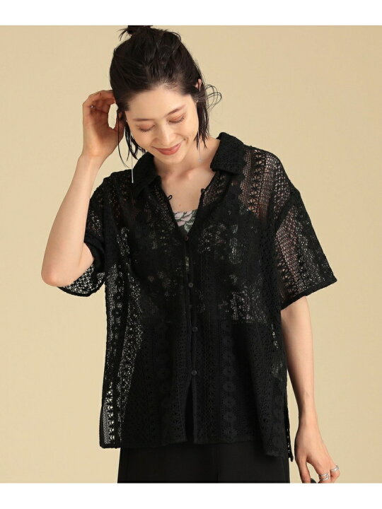 楽天市場】【SALE／30%OFF】Ray BEAMS / レース ハーフスリーブ シャツ 