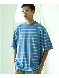 【SALE／50%OFF】BEAMS / ボーダー ビッグ Tシャツ BEAMS MEN ビームス アウトレット トップス カットソー・Tシャツ パープル ホワイト【RBA_E】[Rakuten Fashion]