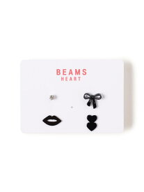 モチーフ 4セット ピアス BEAMS HEART WOMEN ビームス ハート アクセサリー・腕時計 ネックレス ブラック レッド[Rakuten Fashion]