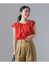 【SALE／30%OFF】【6/25新規値下げ】レーヨン リネン ギャザーブラウス Demi-Luxe BEAMS デミルクス ビームス トップス シャツ・ブラウス ブラック オレンジ【RBA_E】【送料無料】[Rakuten Fashion]