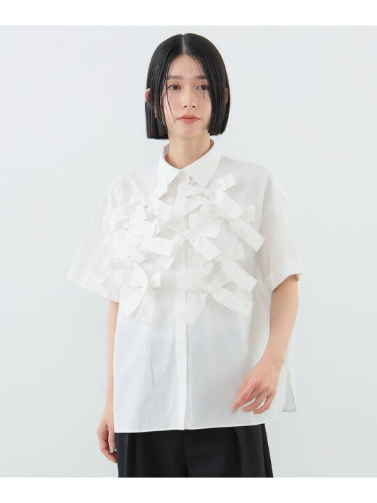 楽天市場】コットン リボン ショートスリーブ ブラウス CAROLINA 