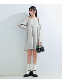 【SALE／50%OFF】【1/11新規値下げ】Ray BEAMS / フクレ ジャカード スクエアネック ミニワンピース Ray BEAMS ビームス ウイメン ワンピース・ドレス ワンピース ブラック ベージュ【RBA_E】【送料無料】[Rakuten Fashion]