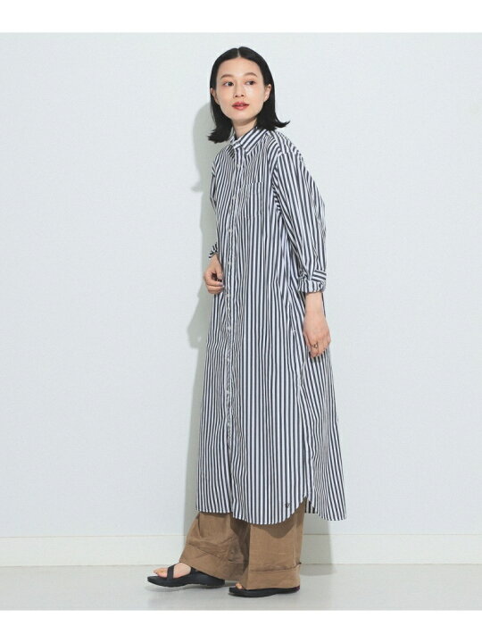 楽天市場 Beams Boy ストライプ ボタンダウン ロングスリーブ ワンピース Beams Boy ビームス ウイメン ワンピース シャツ ワンピース ブラック ネイビー 送料無料 Rakuten Fashion Beams ビームス