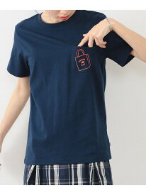 ＜追加14＞【待望の再入荷！】BEAMS BOY / ショップバッグロゴ ポケット Tシャツ ロゴT ポケT アウトドア 半袖 24SS BEAMS BOY ビームス ウイメン トップス カットソー・Tシャツ ネイビー ホワイト【先行予約】*【送料無料】[Rakuten Fashion]