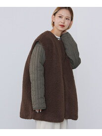 【SALE／20%OFF】BEAMS HEART / ボアベスト キルティングブルゾン セット BEAMS HEART WOMEN ビームス ハート ジャケット・アウター ダウンジャケット・ダウンベスト グリーン グレー ベージュ【RBA_E】【送料無料】[Rakuten Fashion]