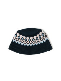 ジャカード ニット バケットハット BEAMS ビームス メン 帽子 キャップ ネイビー ブラック グリーン【送料無料】[Rakuten Fashion]