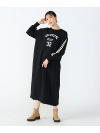 【SALE／50%OFF】スウェット カレッジ ロゴワンピース BEAMS HEART WOMEN ビームス ハート ワンピース・ドレス ワンピース ホワイト ネイビー ブラック【RBA_E】【送料無料】[Rakuten Fashion]