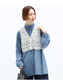 BEAMS HEART / レースベスト レイヤード ブラウス 24SS BEAMS HEART WOMEN ビームス ハート トップス シャツ・ブラウス【送料無料】[Rakuten Fashion]