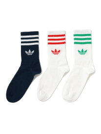 adidas / スリーストライプ クルーソックス 3足組 BEAMS BOY ビームス ウイメン 靴下・レッグウェア 靴下[Rakuten Fashion]