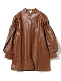 [Rakuten Fashion]GHOSPELL / Fake Leather Shirts Dress Ray BEAMS ビームス ウイメン ワンピース 長袖ワンピース ブラウン【送料無料】