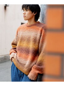 アソート グラデーション クルーネック ニット ギフト 25SS BEAMS HEART MEN ビームス ハート トップス ニット ブラウン【送料無料】[Rakuten Fashion]