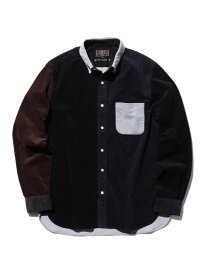 BEMAS PLUS ｜ コーデュロイ パネル切替 ボタンダウンシャツ 2 BEAMS PLUS ビームス メン トップス シャツ・ブラウス グレー【送料無料】[Rakuten Fashion]