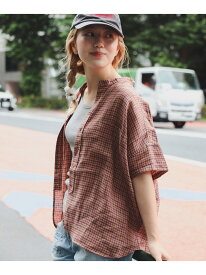 【SALE／30%OFF】【7/3新規値下げ】リネン チェック ショートスリーブ シャツ 25SS 手洗い可 羽織り BEAMS BOY ビームス ウイメン トップス シャツ・ブラウス グリーン オレンジ ブラック【RBA_E】【送料無料】[Rakuten Fashion]