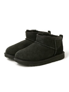 UGG(R) / �L�b�Y CLASSIC ULTRA MINI (19.5~21cm) 25AW �M�t�g �v���[���g �h�� �u�[�c ���ǂ� �r�[���X �R�h�� �r�[���X �V���[�Y�E�C �X�j�[�J�[ �u���b�N �u���E���y���������z[Rakuten Fashion]